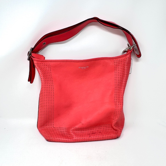 Coach Legacy Perforated Duffle Crossbody Bag In Watermelon - Picture 1 of 8